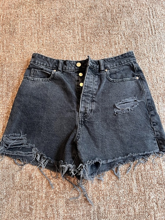 Zara Pants - Zara Women’s Black Jean Shorts Distressed Festival Western High Rise 8